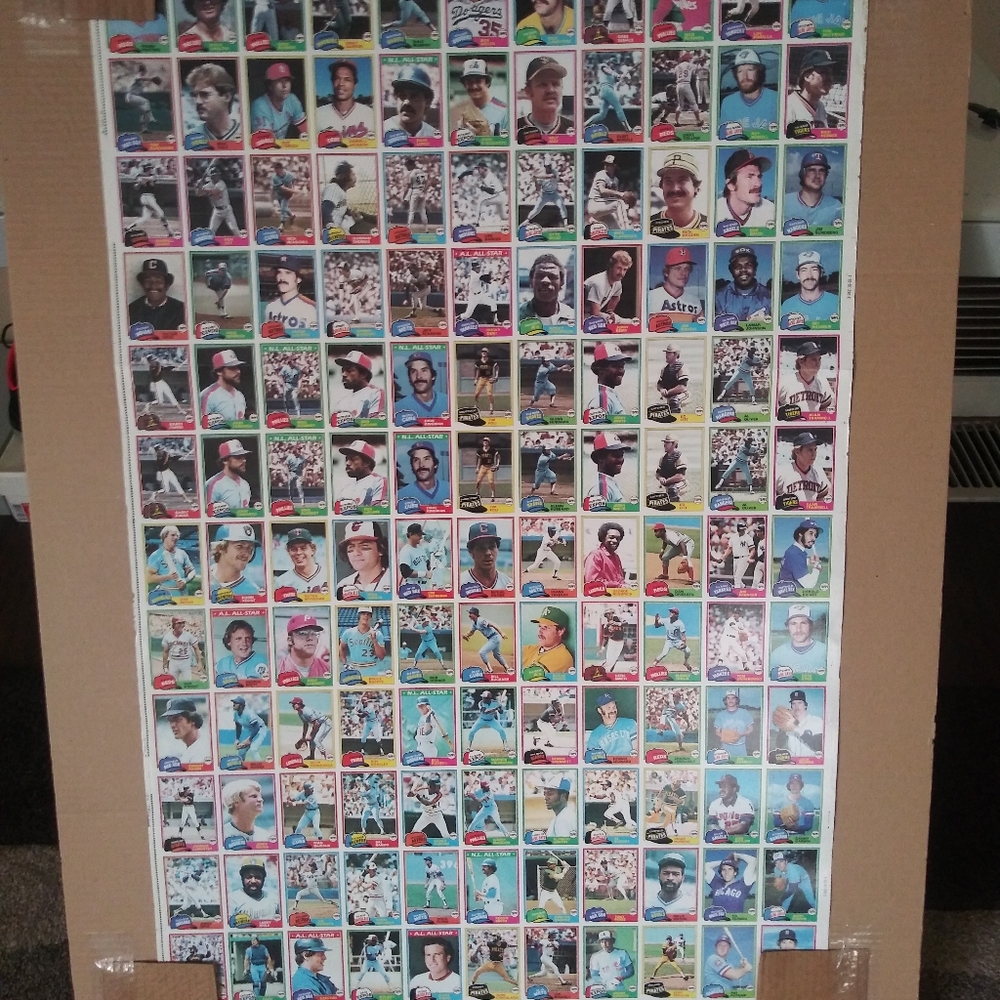1981 TOPPS BASEBALL UNCUT SHEET